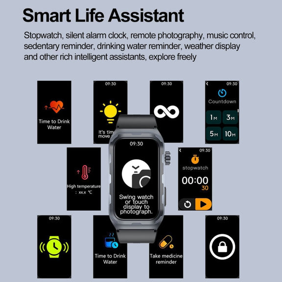 TK79 1.47 inch IP68 Water-resistant Smart Watch, Support ECG / Blood Glucose / Blood Oxygen Monitoring / Uric Acid(Beige)
