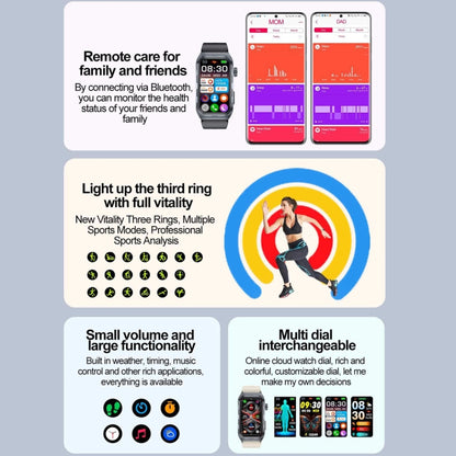 TK79 1.47 inch IP68 Waterproof Smart Watch, Support ECG / Blood Glucose / Blood Oxygen Monitoring / Uric Acid(Beige) - Smart Wristbands by PMC Jewellery | Online Shopping South Africa | PMC Jewellery | Buy Now Pay Later Mobicred