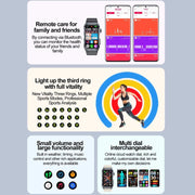TK79 1.47 inch IP68 Water-resistant Smart Watch, Support ECG / Blood Glucose / Blood Oxygen Monitoring / Uric Acid(Blue)