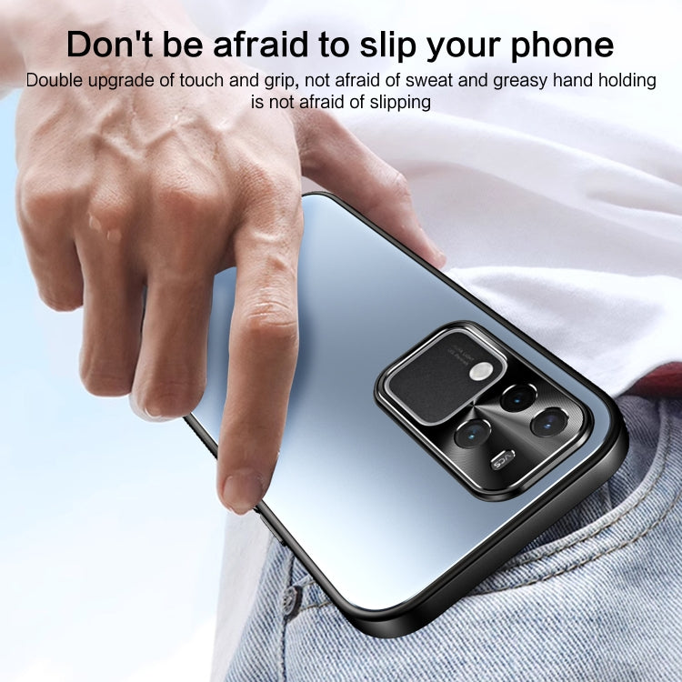 For vivo S18 Pro R-JUST RJ-61 Electroplating Frosted TPU + PC Phone Case with Holder(Grey) - S18 Pro Cases by R-JUST | Online Shopping South Africa | PMC TechLife