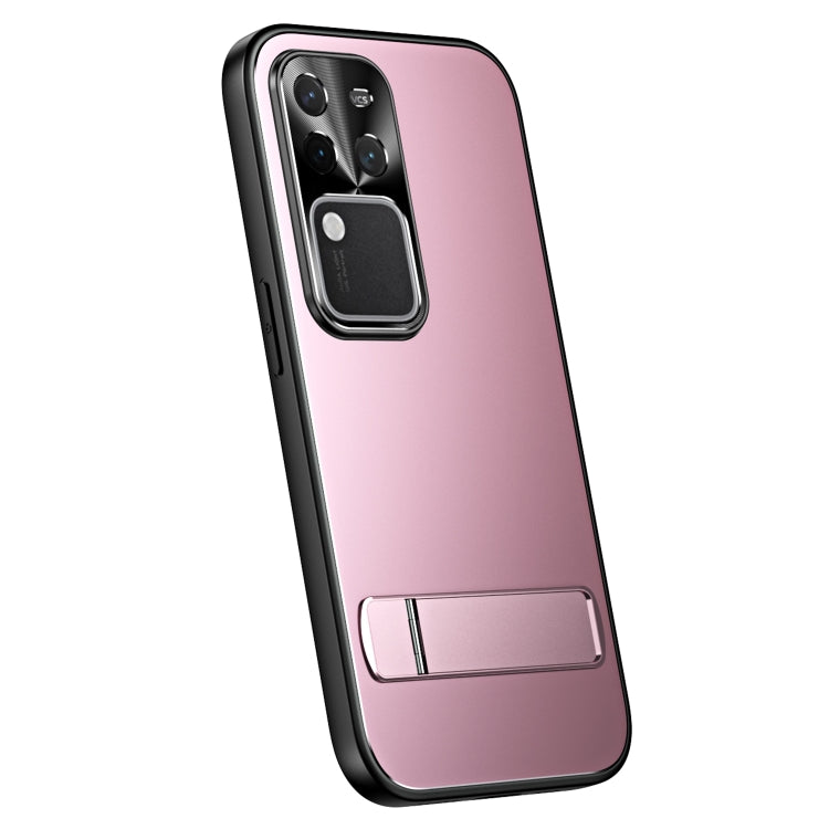 For vivo S18 Pro R-JUST RJ-61 Electroplating Frosted TPU + PC Phone Case with Holder(Pink) - vivo Cases by R-JUST | Online Shopping South Africa | PMC TechLife | Buy Now Pay Later Mobicred