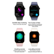 T98 2.04 inch IP68 Water-resistant Bluetooth Call Smart Watch, Support Blood Oxygen Monitoring(Blue)