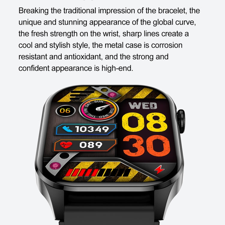 T98 2.04 inch IP68 Water-resistant Bluetooth Call Smart Watch, Support Blood Oxygen Monitoring(Black)
