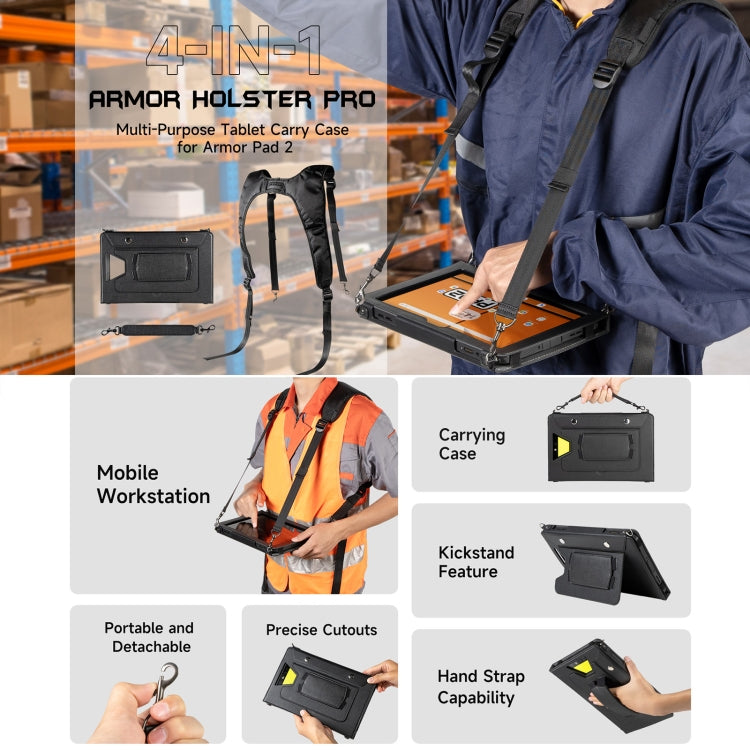 For Ulefone Armor Pad 2 Ulefone 4 in 1 Multi-purpose Tablet Carry Case(Black) - free shipping - PMC Jewellery - Order now!