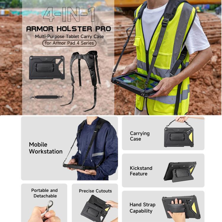 For Ulefone Armor Pad 4 Series Ulefone 4 in 1 Multi-purpose Tablet Carry Case(Black) - free shipping - PMC Jewellery - Order now!