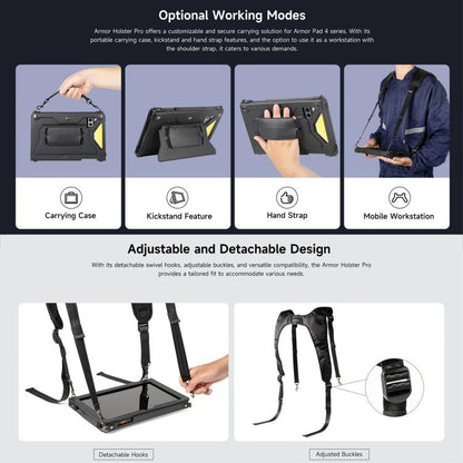 For Ulefone Armor Pad 4 Series Ulefone 4 in 1 Multi-purpose Tablet Carry Case(Black) - free shipping - PMC Jewellery - Order now!