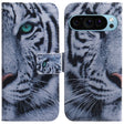 For Google Pixel 9 Pro Coloured Drawing Flip Leather Phone Case(Tiger) - Google Cases by PMC TechLife | Online Shopping South Africa | PMC TechLife | Buy Now Pay Later Mobicred