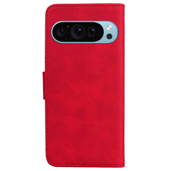 For Google Pixel 9 Pro Skin Feel Pure Color Flip Leather Phone Case(Red)