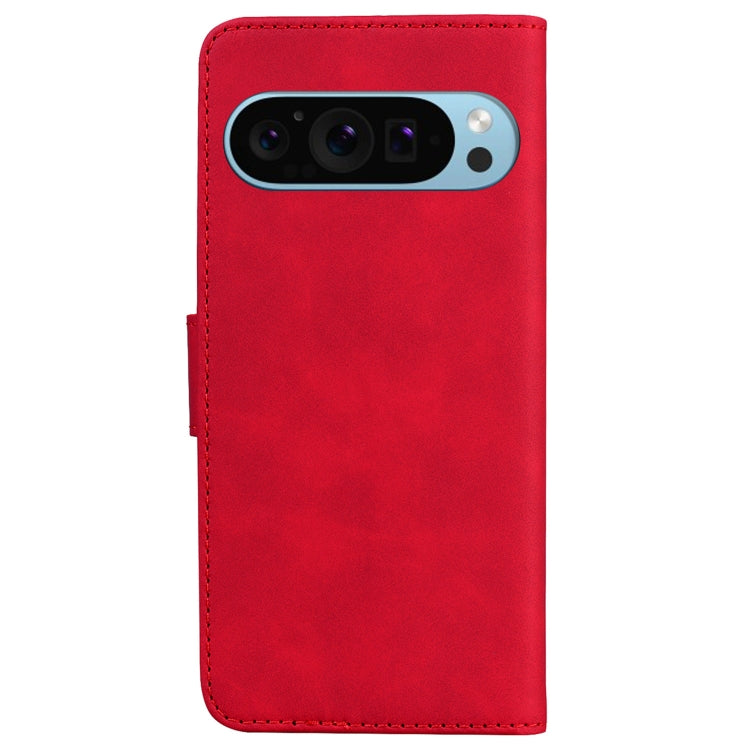 For Google Pixel 9 Pro Skin Feel Pure Color Flip Leather Phone Case(Red)