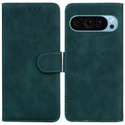 For Google Pixel 9 Pro Skin Feel Pure Color Flip Leather Phone Case(Green)