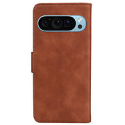For Google Pixel 9 Pro Skin Feel Pure Color Flip Leather Phone Case(Brown)