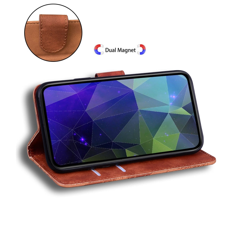 For Google Pixel 9 Pro Skin Feel Pure Color Flip Leather Phone Case(Brown) - Google Cases by PMC TechLife | Online Shopping South Africa | PMC TechLife | Buy Now Pay Later Mobicred