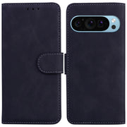 For Google Pixel 9 Pro Skin Feel Pure Color Flip Leather Phone Case(Black)