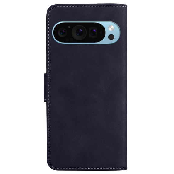 For Google Pixel 9 Pro Skin Feel Pure Color Flip Leather Phone Case(Black)