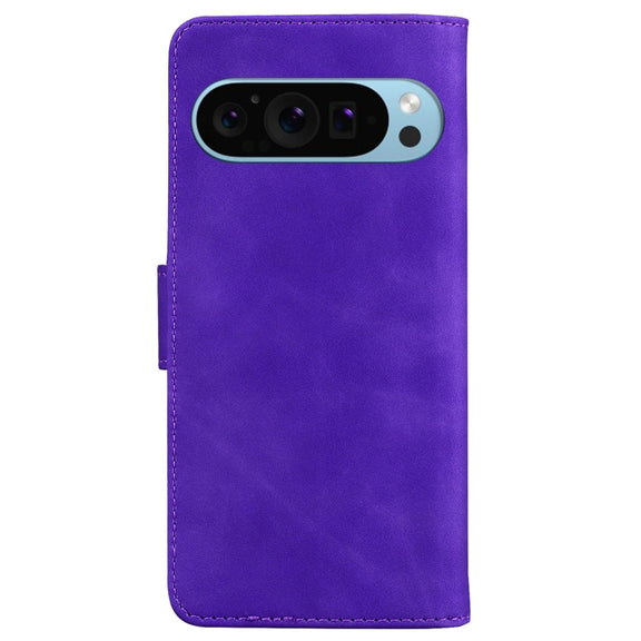 For Google Pixel 9 Skin Feel Pure Color Flip Leather Phone Case(Purple)