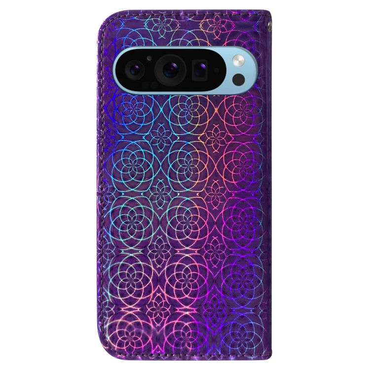 For Google Pixel 9 Pro Colorful Magnetic Buckle Leather Phone Case(Purple) - Google Cases by PMC TechLife | Online Shopping South Africa | PMC TechLife | Buy Now Pay Later Mobicred