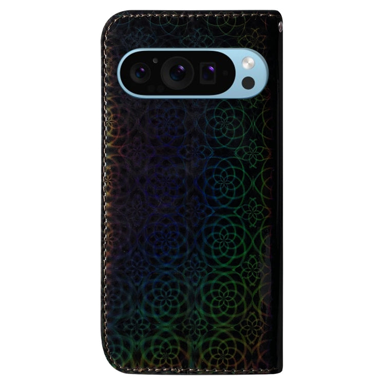 For Google Pixel 9 Colorful Magnetic Buckle Leather Phone Case(Black) - Google Cases by PMC TechLife | Online Shopping South Africa | PMC TechLife | Buy Now Pay Later Mobicred