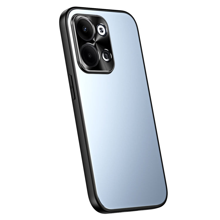 For OPPO Reno9 Pro+ R-JUST RJ-61 Electroplating Frosted TPU + PC Phone Case(Blue) - OPPO Cases by R-JUST | Online Shopping South Africa | PMC TechLife | Buy Now Pay Later Mobicred