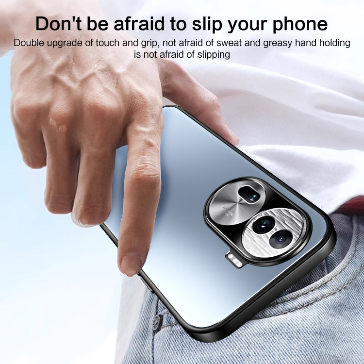 For OPPO Reno11 Global R-JUST RJ-61 Electroplating Frosted TPU + PC Phone Case(Grey)
