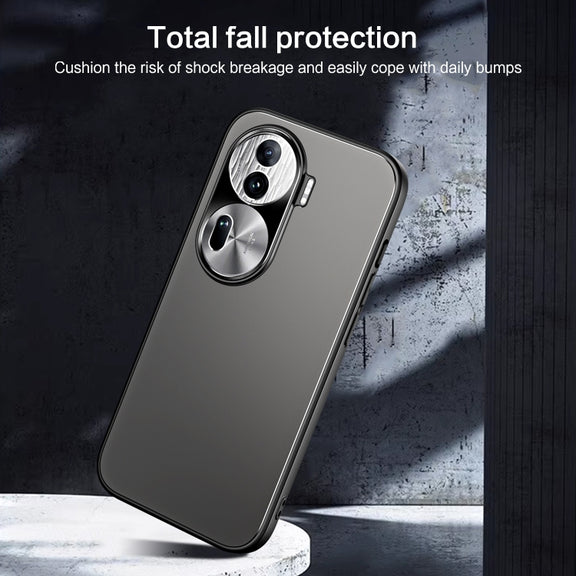 For OPPO Reno11 Pro Global R-JUST RJ-61 Electroplating Frosted TPU + PC Phone Case(Blue)