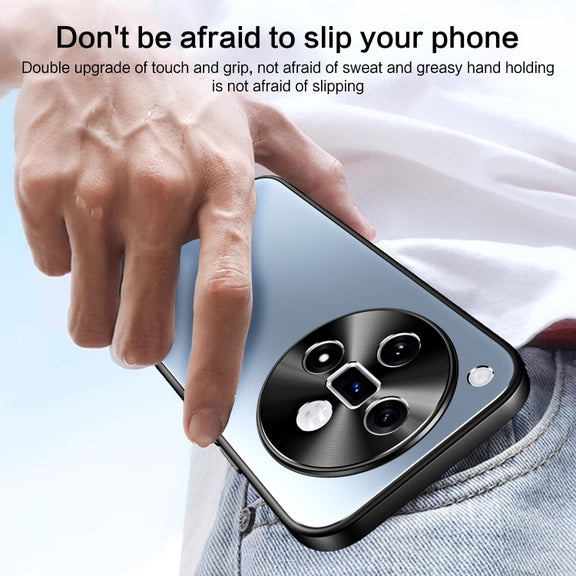 For OPPO Find X7 R-JUST RJ-61 Electroplating Frosted TPU + PC Phone Case with Holder(Silver)