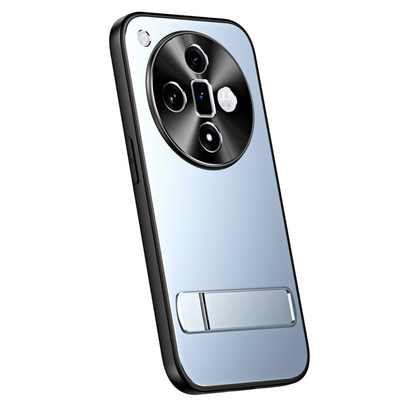 For OPPO Find X7 R-JUST RJ-61 Electroplating Frosted TPU + PC Phone Case with Holder(Blue)