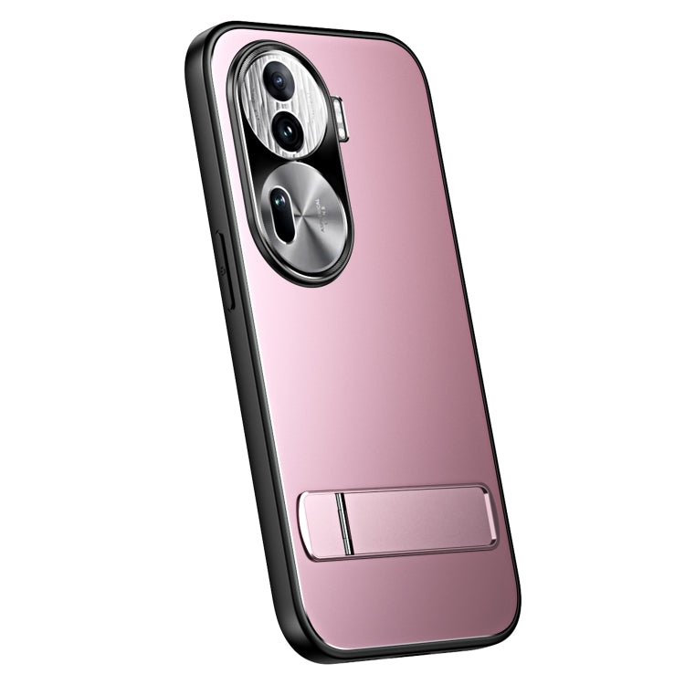 For OPPO Reno11 Global R-JUST RJ-61 Electroplating Frosted TPU + PC Phone Case with Holder(Pink) - Reno11 Cases by R-JUST | Online Shopping South Africa | PMC TechLife