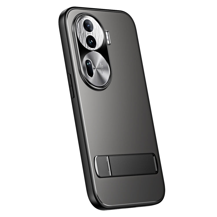 For OPPO Reno11 Pro Global R-JUST RJ-61 Electroplating Frosted TPU + PC Phone Case with Holder(Grey) - Reno11 Pro Cases by R-JUST | Online Shopping South Africa | PMC TechLife