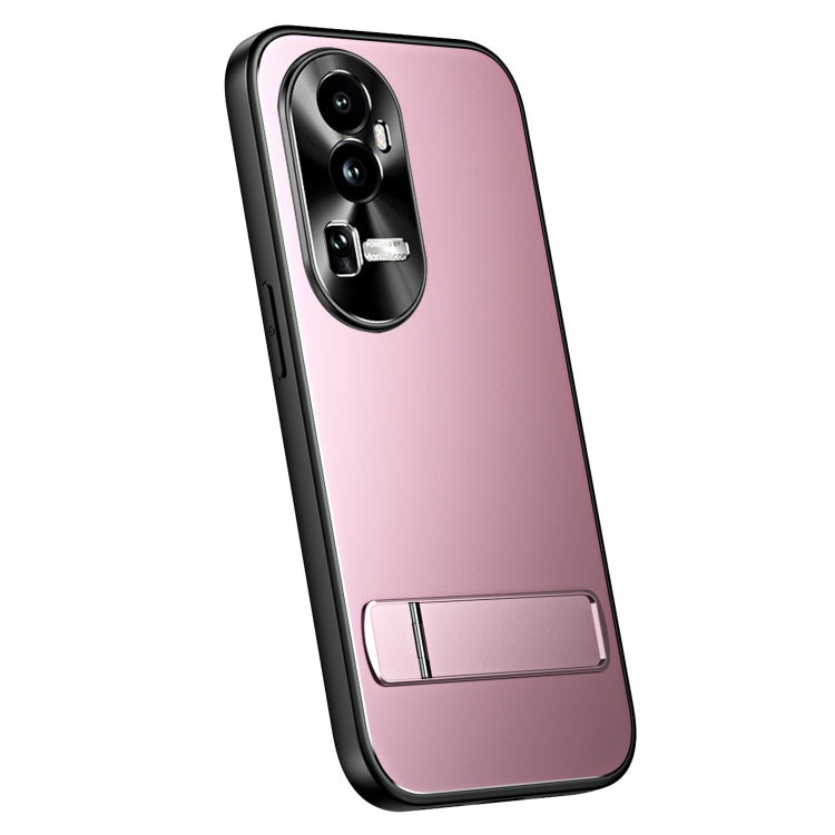 For OPPO Reno10 / Reno10 Pro Global R-JUST RJ-61 Electroplating Frosted TPU + PC Phone Case with Holder(Pink) - free shipping - PMC TechLife - Order now!
