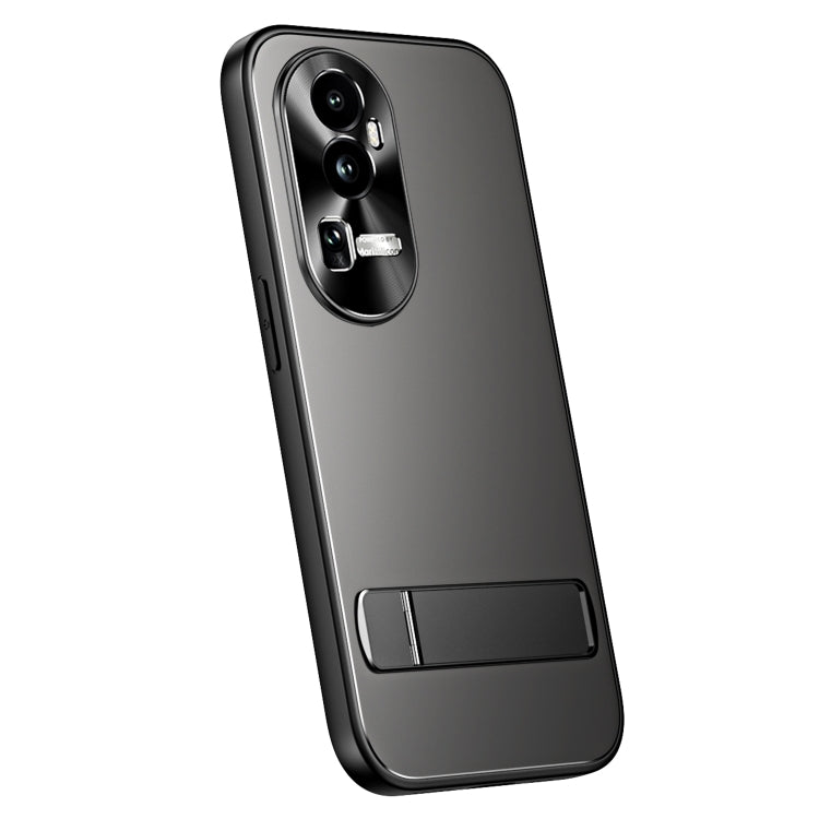 For OPPO Reno10 Pro+ Global R-JUST RJ-61 Electroplating Frosted TPU + PC Phone Case with Holder(Grey) - OPPO Cases by R-JUST | Online Shopping South Africa | PMC TechLife | Buy Now Pay Later Mobicred