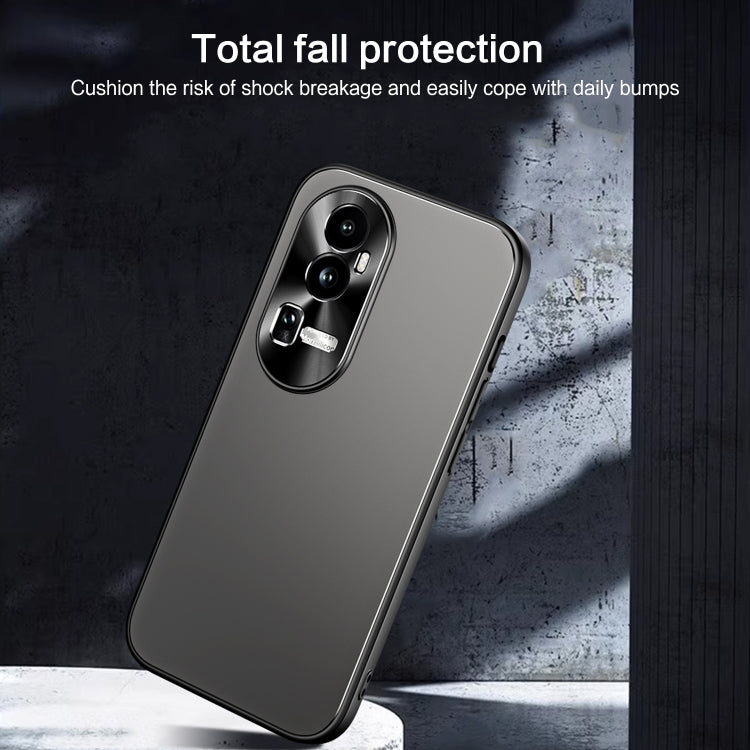 For OPPO Reno10 Pro+ Global R-JUST RJ-61 Electroplating Frosted TPU + PC Phone Case with Holder(Grey) - OPPO Cases by R-JUST | Online Shopping South Africa | PMC TechLife | Buy Now Pay Later Mobicred