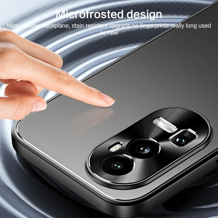 For OPPO Reno10 Pro+ Global R-JUST RJ-61 Electroplating Frosted TPU + PC Phone Case with Holder(Silver) - OPPO Cases by R-JUST | Online Shopping South Africa | PMC TechLife