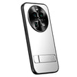 For OPPO Find X6 Pro R-JUST RJ-61 Electroplating Frosted TPU + PC Phone Case with Holder(Silver) - OPPO Cases by R-JUST | Online Shopping South Africa | PMC TechLife