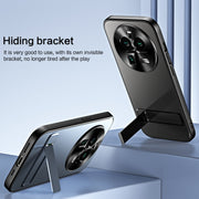 For OPPO Find X6 Pro R-JUST RJ-61 Electroplating Frosted TPU + PC Phone Case with Holder(Silver)