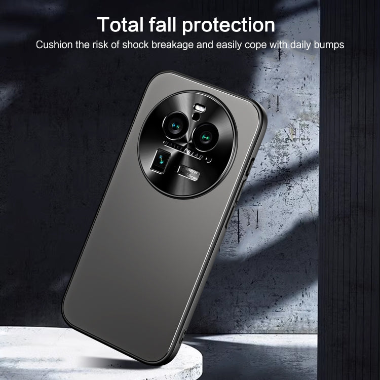 For OPPO Find X6 Pro R-JUST RJ-61 Electroplating Frosted TPU + PC Phone Case with Holder(Blue) - OPPO Cases by R-JUST | Online Shopping South Africa | PMC TechLife