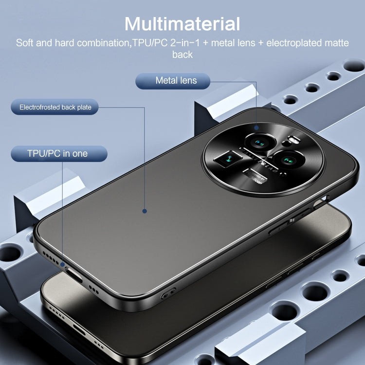 For OPPO Find X6 Pro R-JUST RJ-61 Electroplating Frosted TPU + PC Phone Case with Holder(Blue) - OPPO Cases by R-JUST | Online Shopping South Africa | PMC TechLife