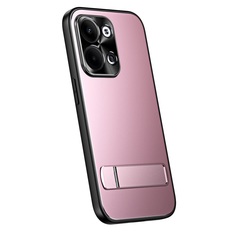For OPPO Reno9 Pro+ R-JUST RJ-61 Electroplating Frosted TPU + PC Phone Case with Holder(Pink) - OPPO Cases by R-JUST | Online Shopping South Africa | PMC TechLife