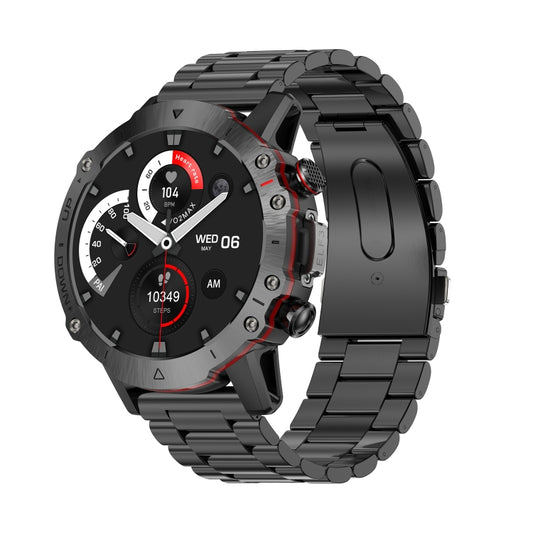 LEMFO ELF3 1.39 inch TFT Round Screen Outdoor Steel Strap Smart Watch Supports Blood Oxygen Monitoring(Black) - free shipping - PMC Jewellery - Order now!