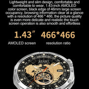 LEMFO HK4 1.43 inch AMOLED Round Screen Smart Watch Supports Bluetooth Calls(Black)