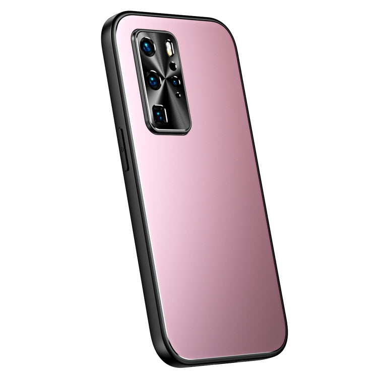 For Huawei P40 R-JUST RJ-61 Electroplating Frosted TPU + PC Phone Case(Pink) - Huawei Cases by R-JUST | Online Shopping South Africa | PMC TechLife | Buy Now Pay Later Mobicred