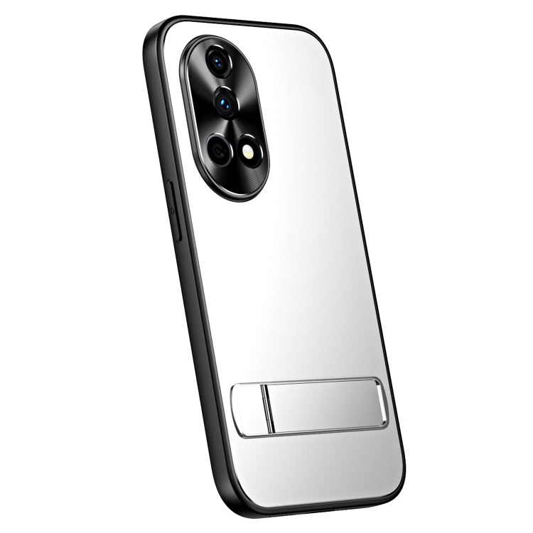 For Huawei nova 12 R-JUST RJ-61 Electroplating Frosted TPU + PC Phone Case with Holder(Silver) - Huawei Cases by R-JUST | Online Shopping South Africa | PMC TechLife | Buy Now Pay Later Mobicred