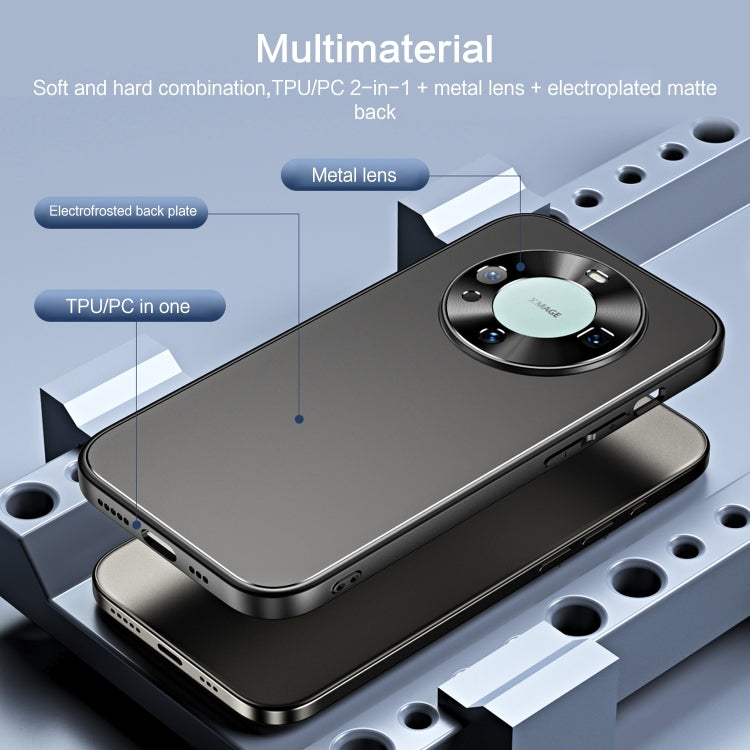 For Huawei Mate 60 R-JUST RJ-61 Electroplating Frosted TPU + PC Phone Case with Holder(Silver) - Huawei Cases by R-JUST | Online Shopping South Africa | PMC TechLife | Buy Now Pay Later Mobicred