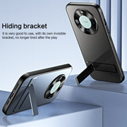 For Huawei Mate 60 R-JUST RJ-61 Electroplating Frosted TPU + PC Phone Case with Holder(Silver)