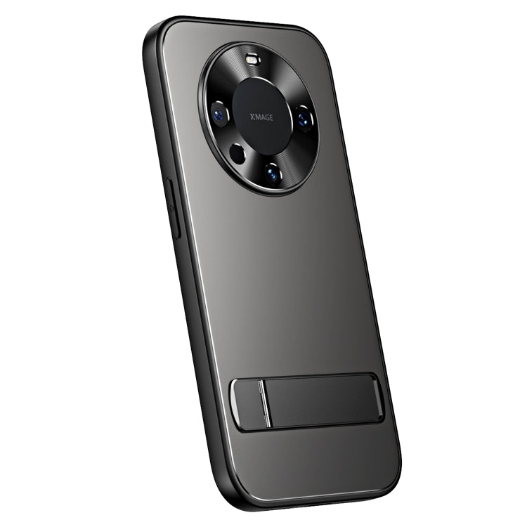 For Huawei Mate 60 Pro R-JUST RJ-61 Electroplating Frosted TPU + PC Phone Case with Holder(Grey) - Huawei Cases by R-JUST | Online Shopping South Africa | PMC TechLife | Buy Now Pay Later Mobicred