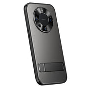 For Huawei Mate 60 Pro R-JUST RJ-61 Electroplating Frosted TPU + PC Phone Case with Holder(Grey)