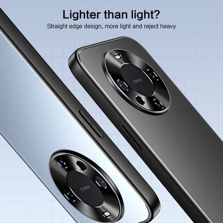 For Huawei Mate 60 Pro R-JUST RJ-61 Electroplating Frosted TPU + PC Phone Case with Holder(Grey)