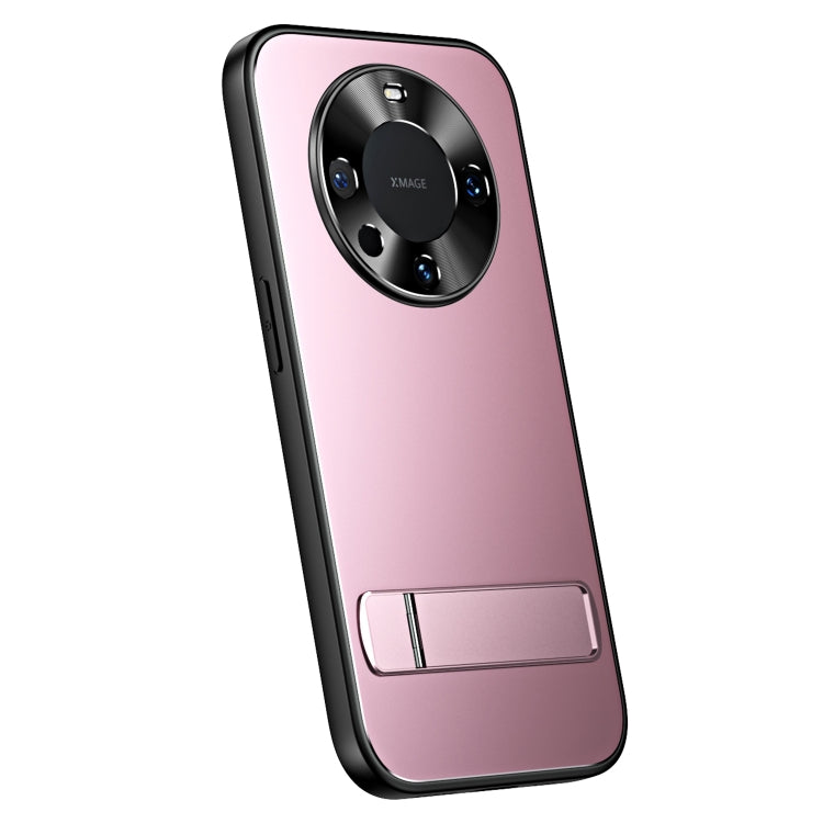 For Huawei Mate 60 Pro R-JUST RJ-61 Electroplating Frosted TPU + PC Phone Case with Holder(Pink) - Huawei Cases by R-JUST | Online Shopping South Africa | PMC TechLife | Buy Now Pay Later Mobicred