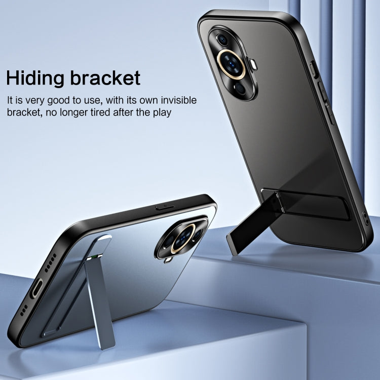 For Huawei nova 11 Pro R-JUST RJ-61 Electroplating Frosted TPU + PC Phone Case with Holder(Pink) - Huawei Cases by R-JUST | Online Shopping South Africa | PMC TechLife