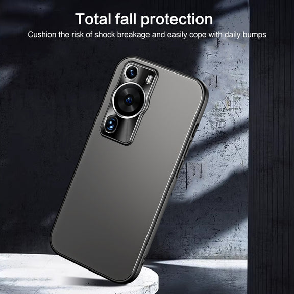 For Huawei P60 / P60 Pro R-JUST RJ-61 Electroplating Frosted TPU + PC Phone Case with Holder(Blue)