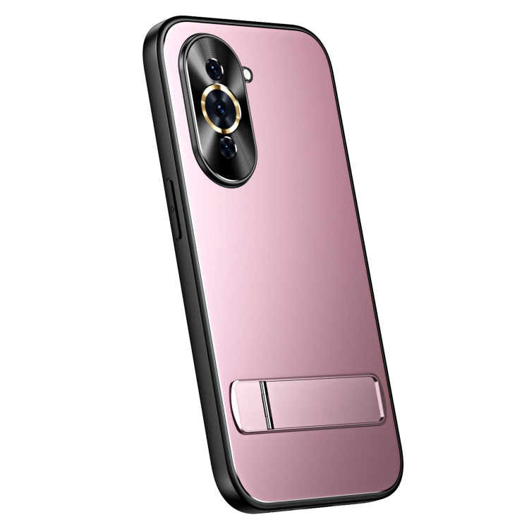 For Huawei nova 10 Pro R-JUST RJ-61 Electroplating Frosted TPU + PC Phone Case with Holder(Pink) - Huawei Cases by R-JUST | Online Shopping South Africa | PMC TechLife | Buy Now Pay Later Mobicred